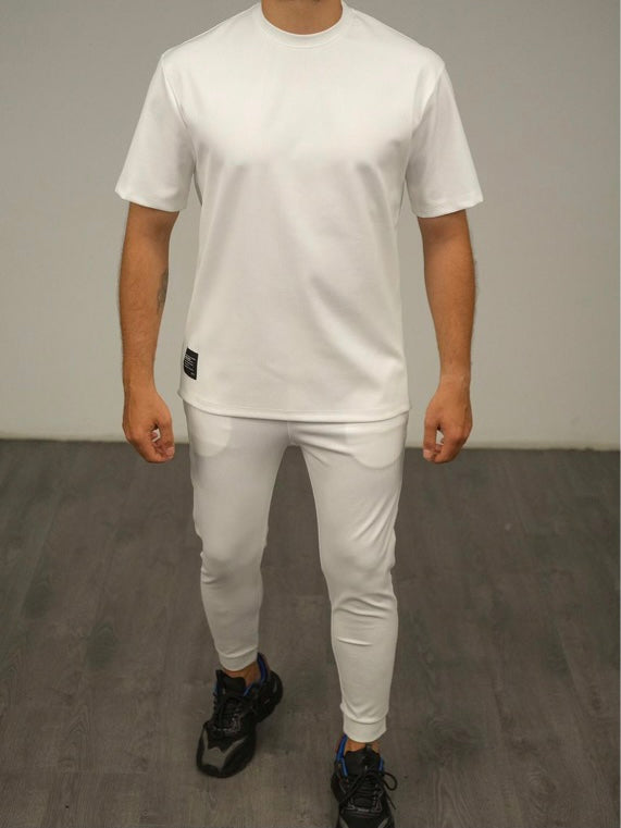 Ensemble pantalon t-shirt blanc fashion homme
