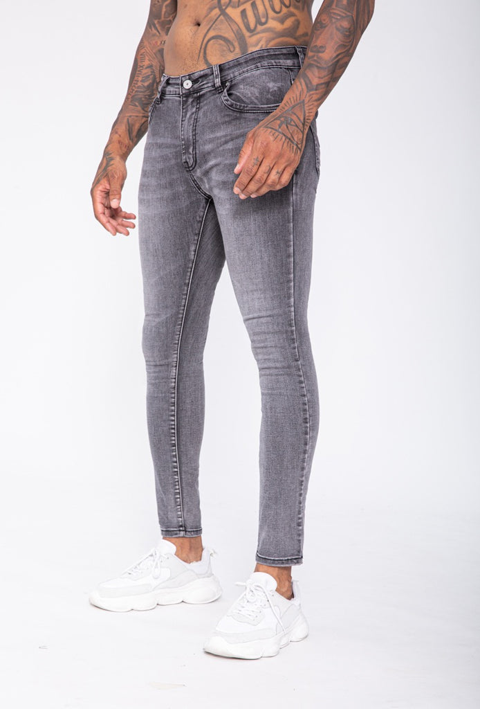 Pantalon jean skinny gris délavé homme fashion ilaanfive