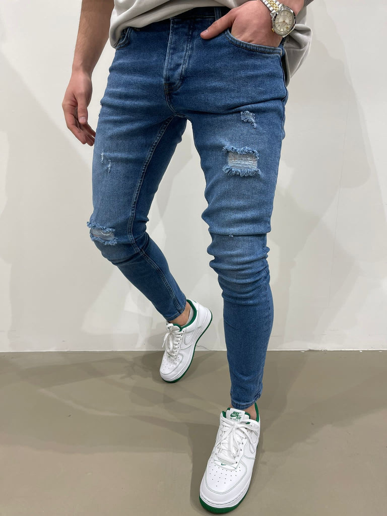 Jeans bleu skinny homme fashion