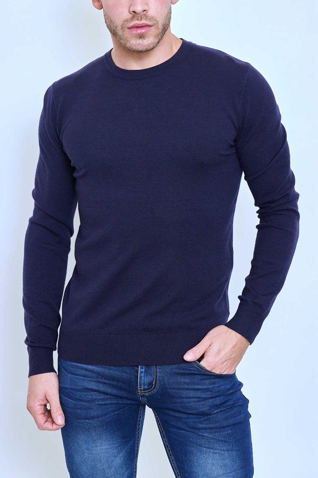 Pull bleu marine fashion homme