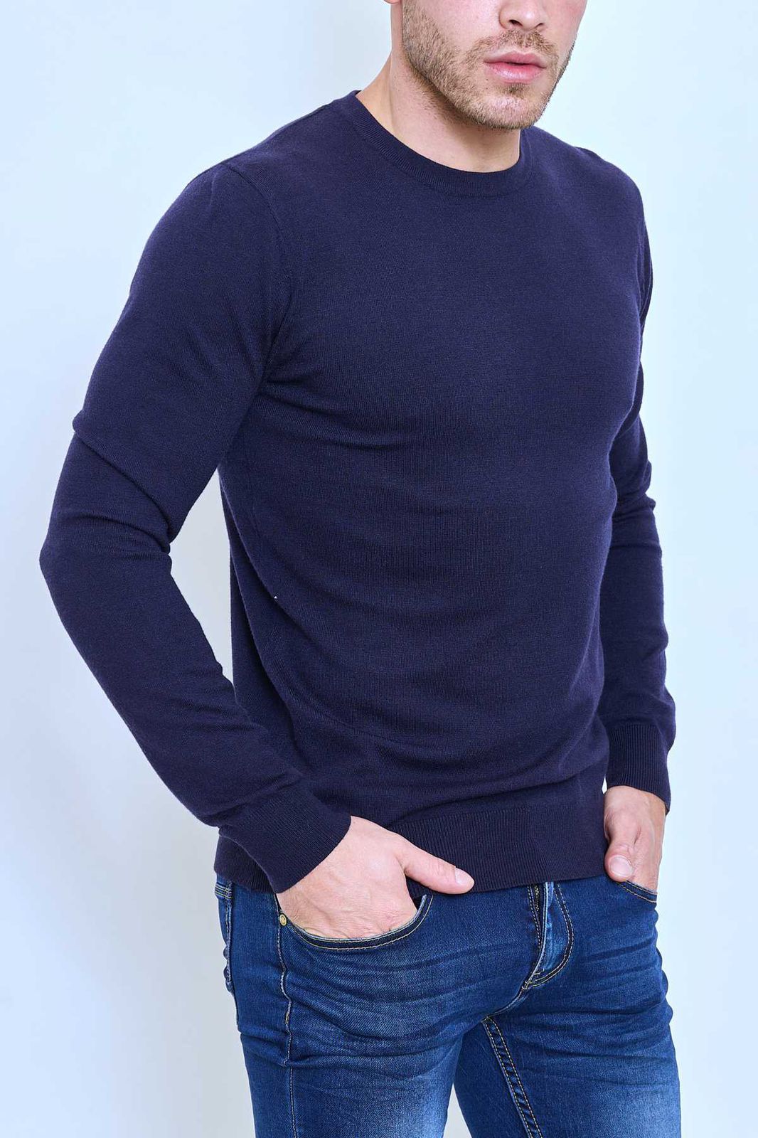 Pull bleu marine fashion homme