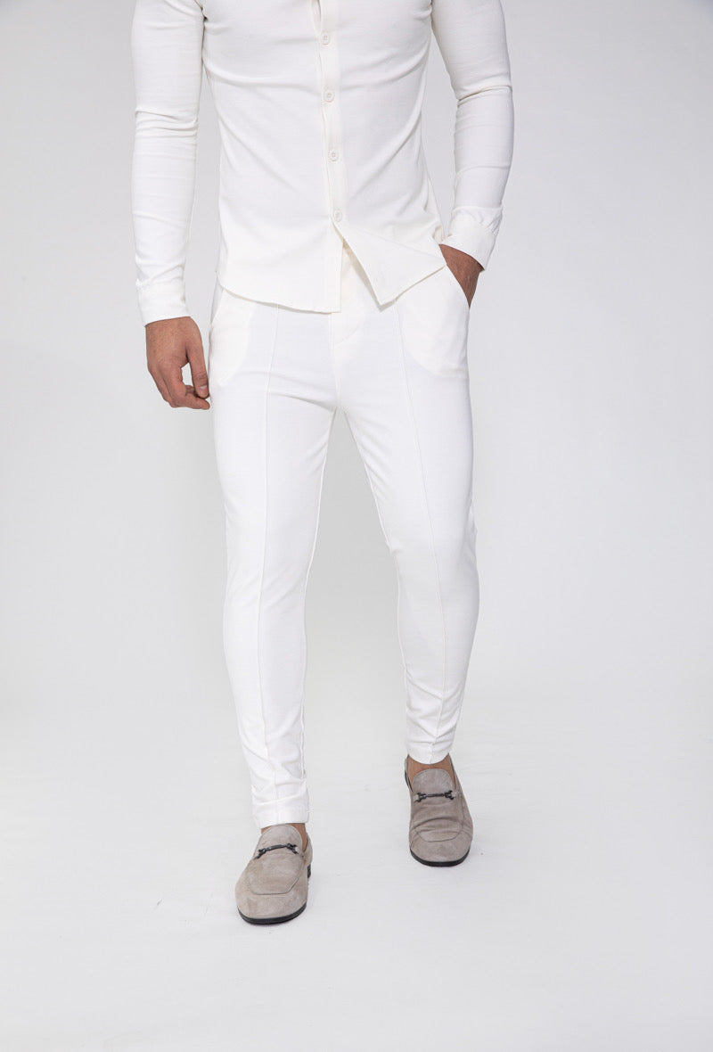 Pantalon habillé blanc fashion homme - Frilivin