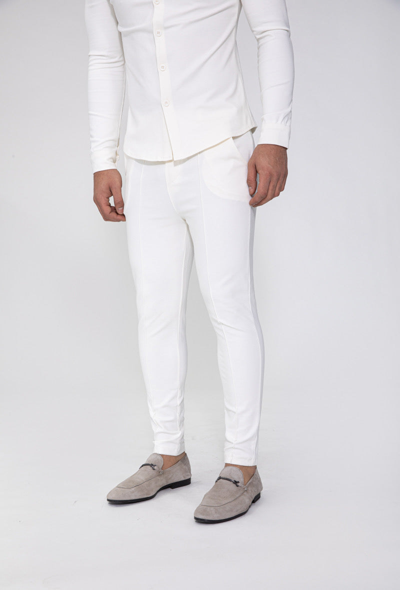 Pantalon habillé blanc fashion homme - Frilivin