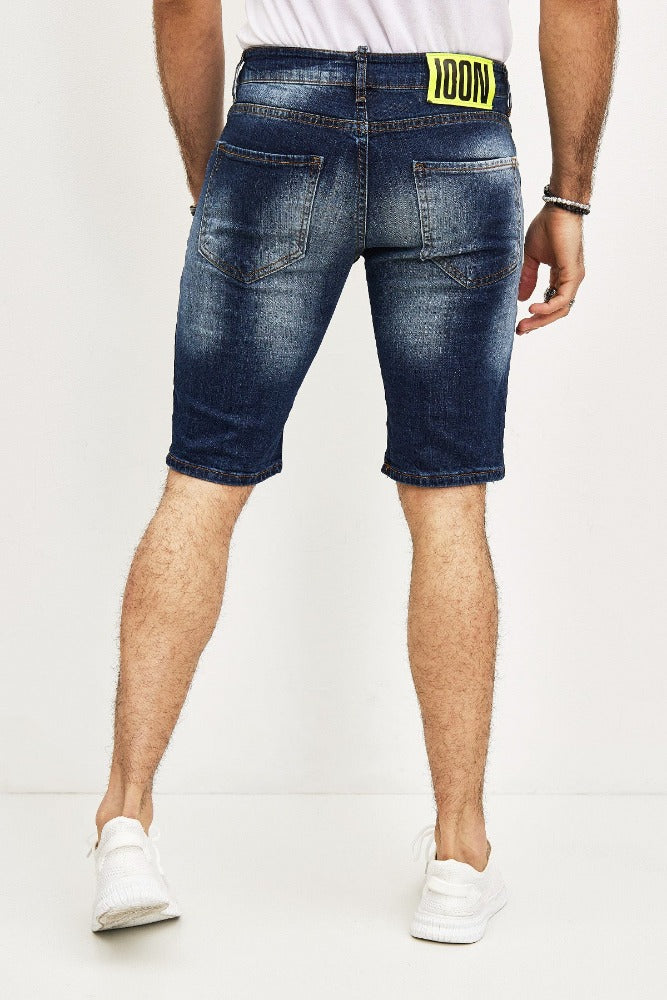 Short jeans bleu délavé marque Icon X homme stylé2