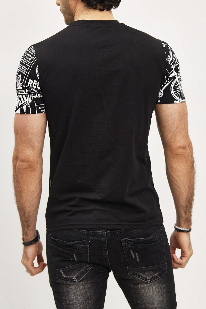 T-shirt noir avec imprimé homme2