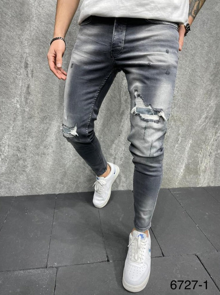 2y premium Jeans gris super délavé skinny fashion homme ilannfive