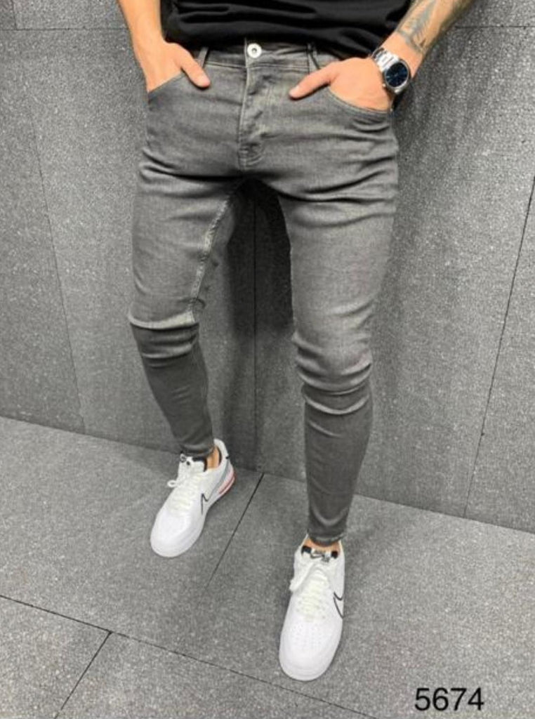 Jeans skinny gris classique homme 2y premium
