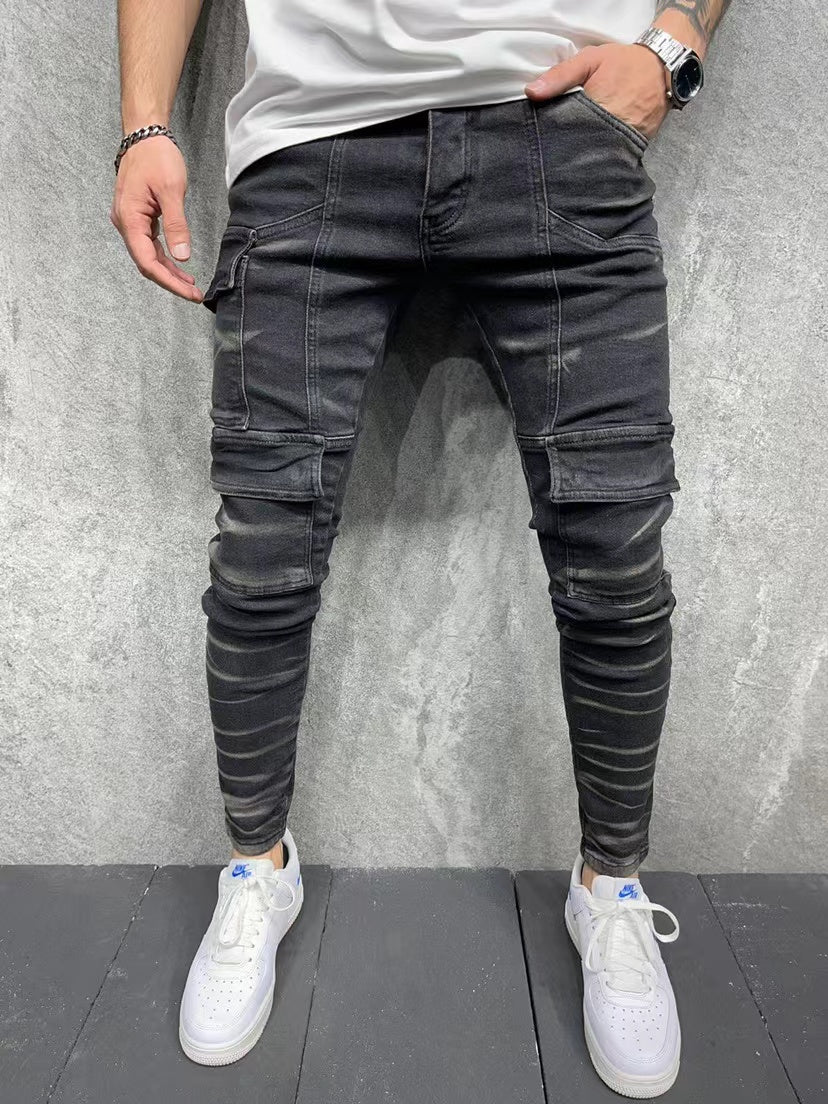 Jogger pant noir délavé fashion homme 2y premium