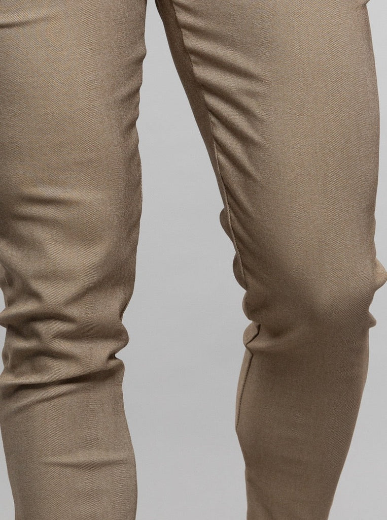 Frilivin pantalon slim confortable beige homme ilannfive detail