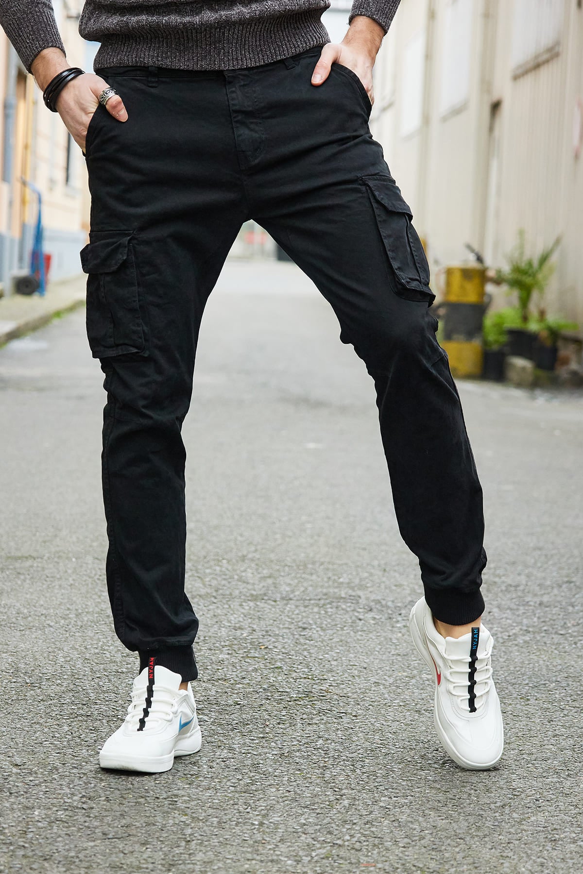 Cargo noir homme fashion