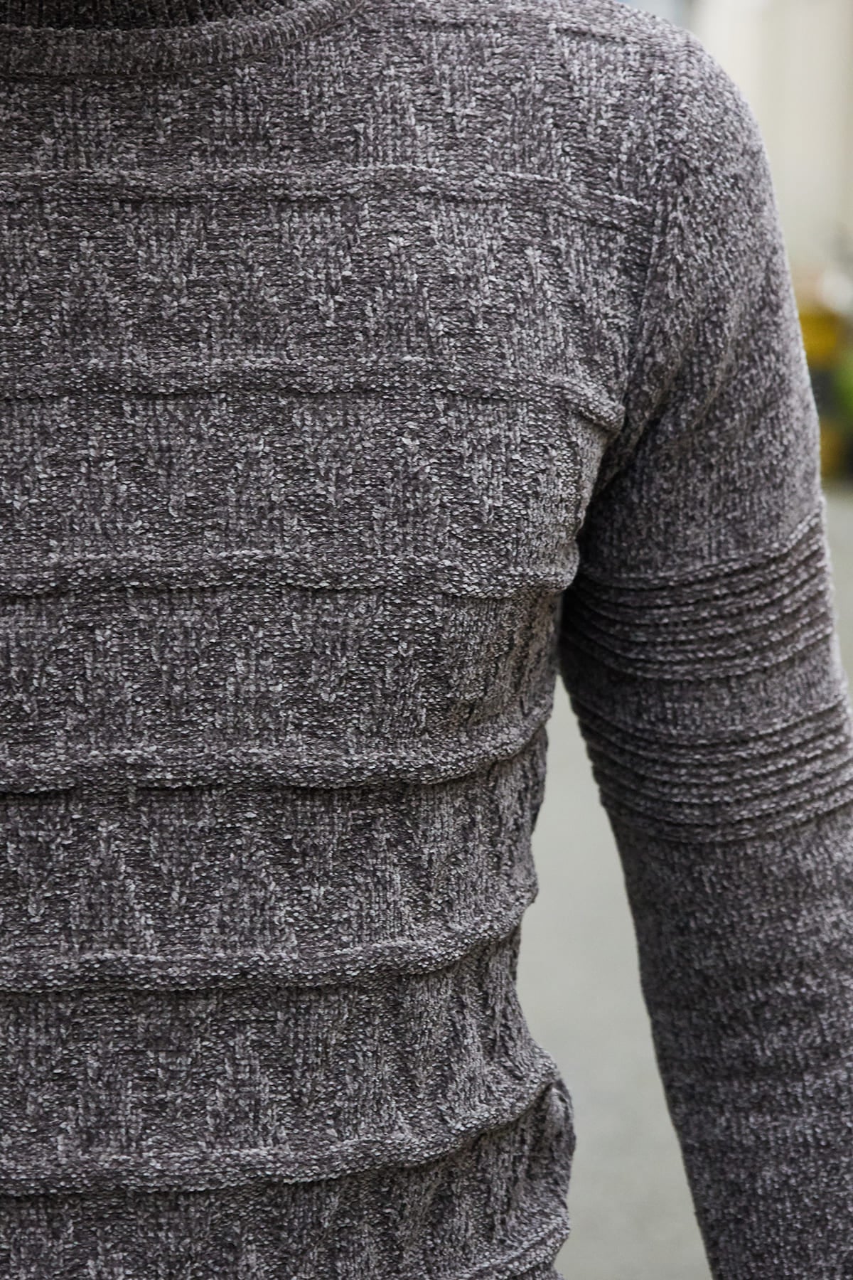 Pull col roulé gris foncé homme