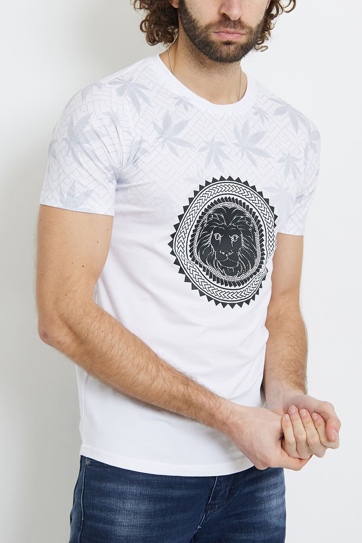 Tee shirt tête de lion fashion homme