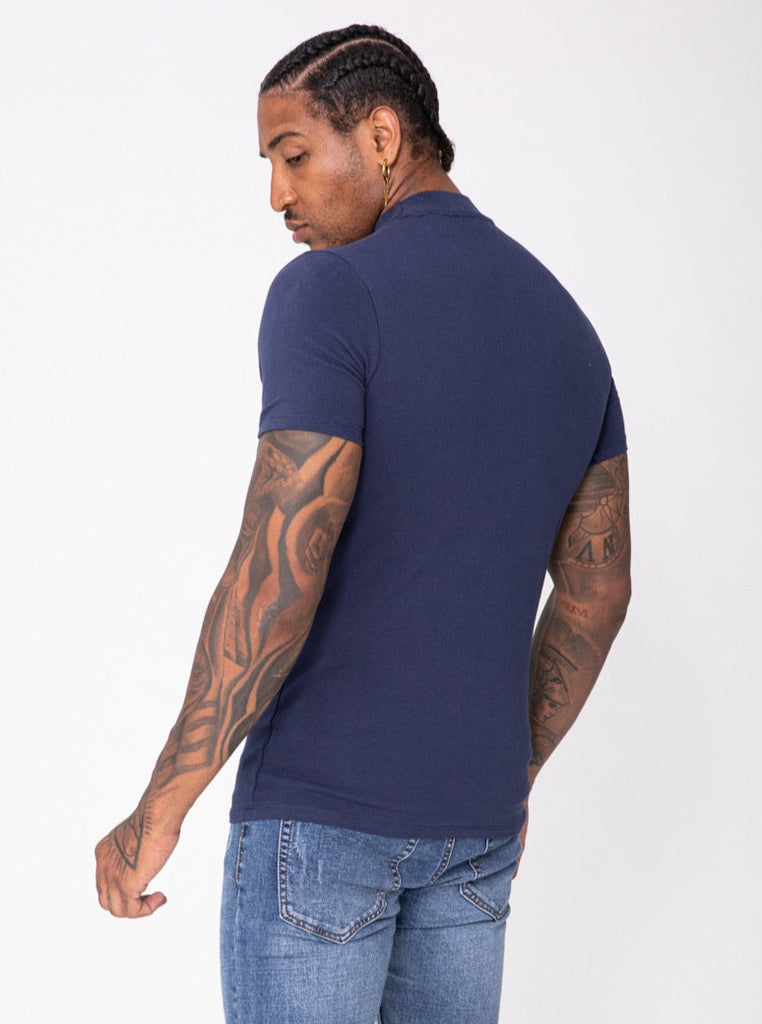 T-shirt slim manche courte bleu homme ilannfive