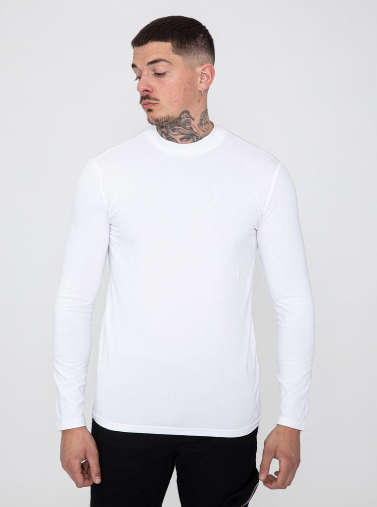T-shirt slim manche longue blanc homme ilannfive